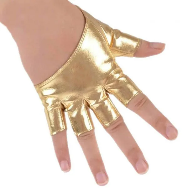 Женские перчатки без пальцев для вождения, однотонные перчатки из искусственной кожи на половину пальца