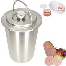 Iyounice presunto máquina do fabricante da imprensa 304 carne de aço inoxidável aves cozinha cozinhar ferramentas com 100 pçs patty papers termômetro
