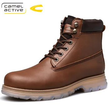 

Winter warm 2020 wool real leather shoes outdoor shoes high top men's shoes snow boots casual shoes Martin boots tooling shoes