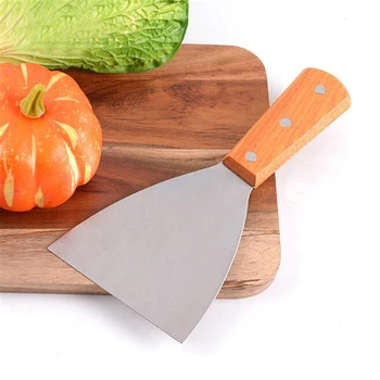 

High Quality Stainless Steel Pancake Turner Spatula Wooden Handle Steak Pizza Dish Shovel Cooking Tool Kitchen Accessories