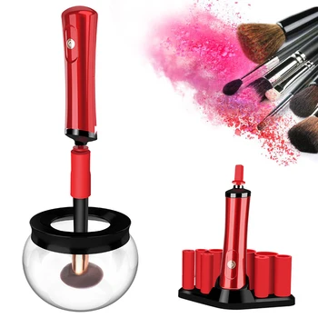 

Electric MakeUp Brush Cleaner & Dry Set Cleanning Makeup Brush Machine with 8 Size Rubber Collars Wash and Dry in Seconds