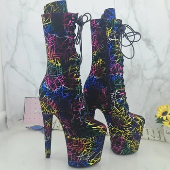 

Leecabe Colorful Upper 20CM/8inches High Heel platform Pole Dance boots