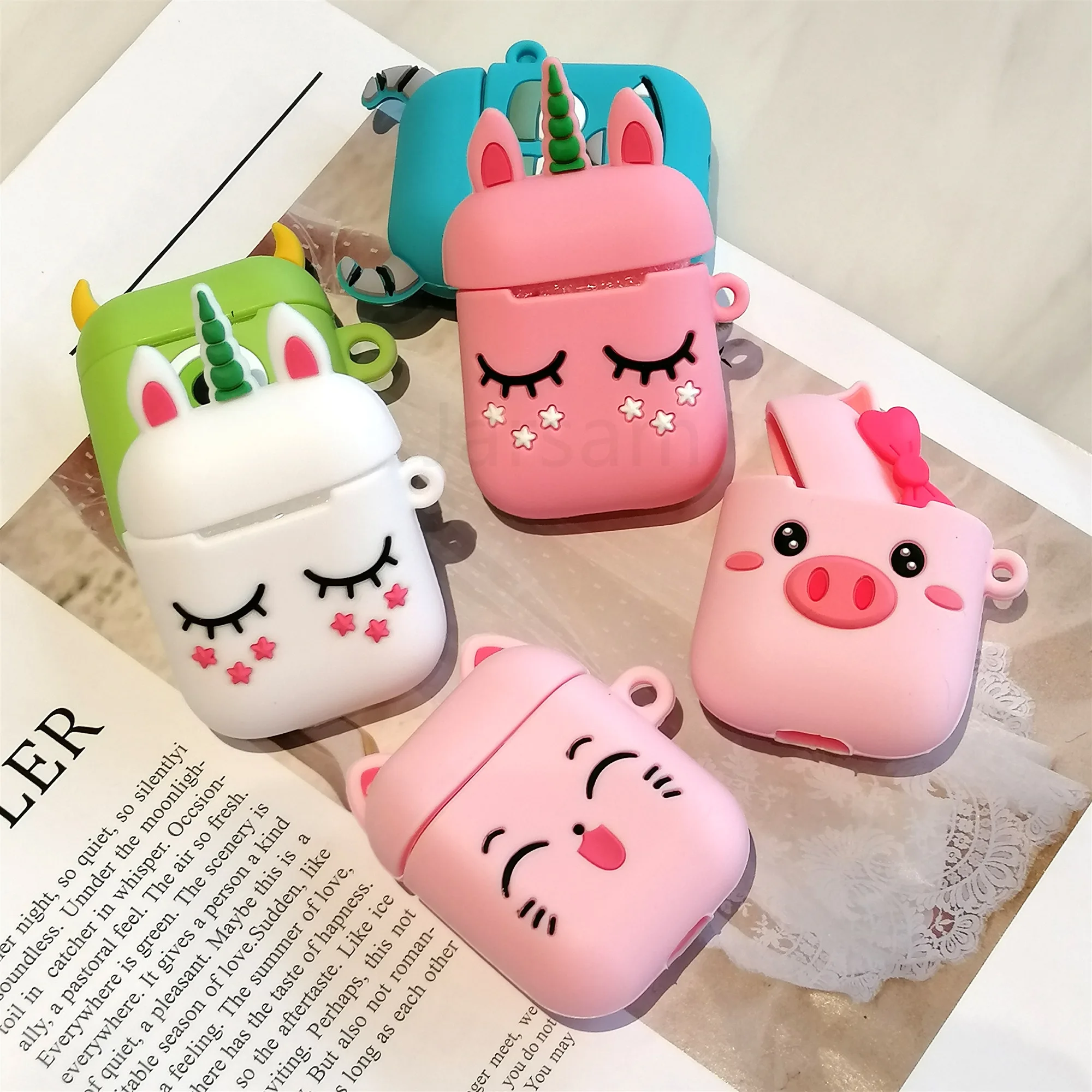 

Cartoon Cute box Wireless Headset case for Apple Airpods 1 2 Earphone soft Silicone Cover For Airpods Protective Cases