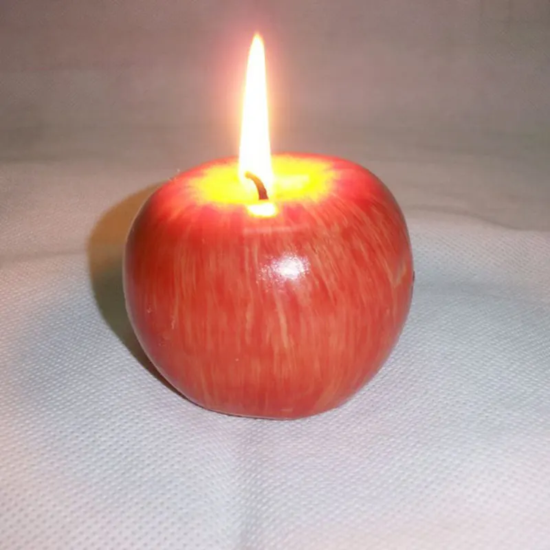 Christmas Creative Fruit Shaped Candles Romantic Green Apple Candle Party Gifts Wedding Gift Home Decor 4PCS