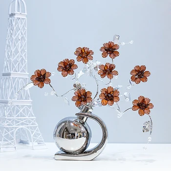

HOME DECOR CRAFTS LIVING ROOM DECORATION ACCESSORIES CERAMIC CREATIVE CRYSTAL FLOWER DECOR WEDDING ROOM DECORATION ACCESSORIES