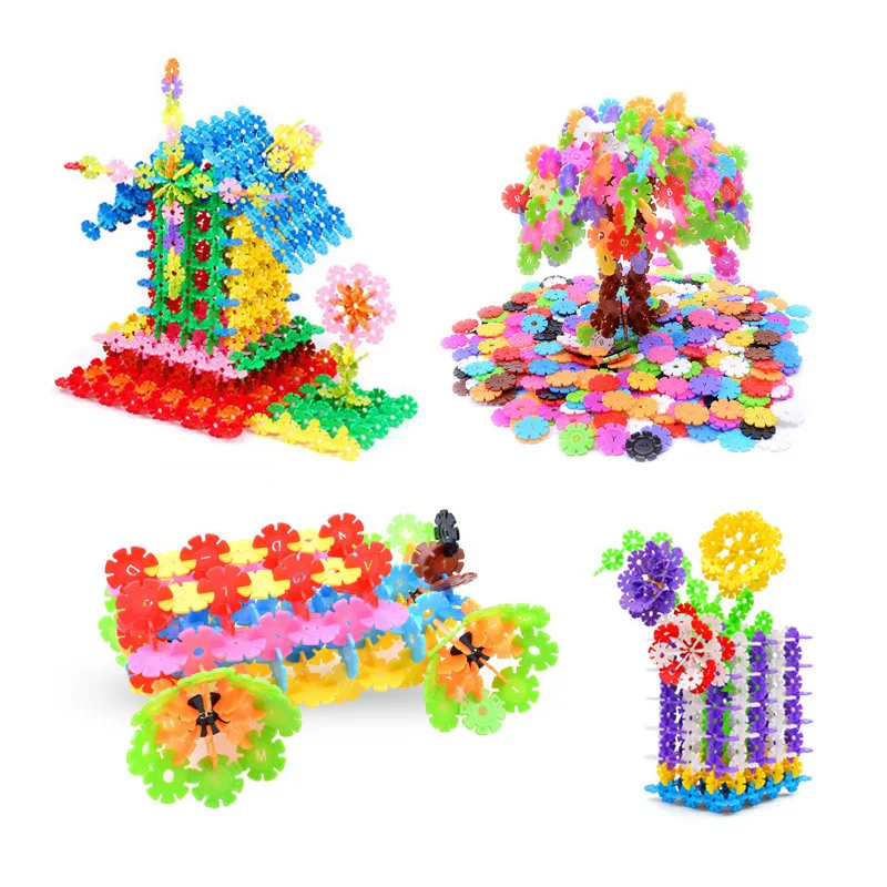 100pcs-lot-Plastic-Snowflake-Interconnecting-Blocks-Building-Construction-Toys-Children-3D-Puzzle-Kindergarten-Baby-Game-Toy (5)