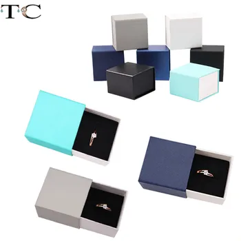 

Ring Storage Container Cardboard Jewelry Packaging Gift Box Jewelry Display Box Ring Box Earring Studs Storage Box 10pcs/Lot