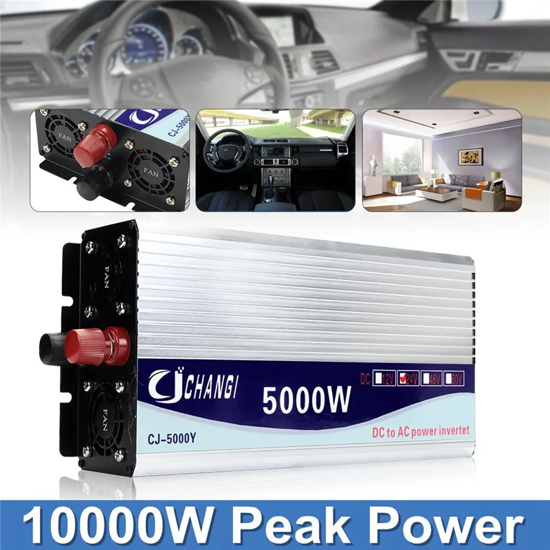Inversor do Carro Pico de Onda Conversor + Display 5000w 10000w Senoidal Modificada Tensão Transformador Inversor Lcd 12v - 24v 48v 220v 5000w 10000w pico de onda senoidal modificada