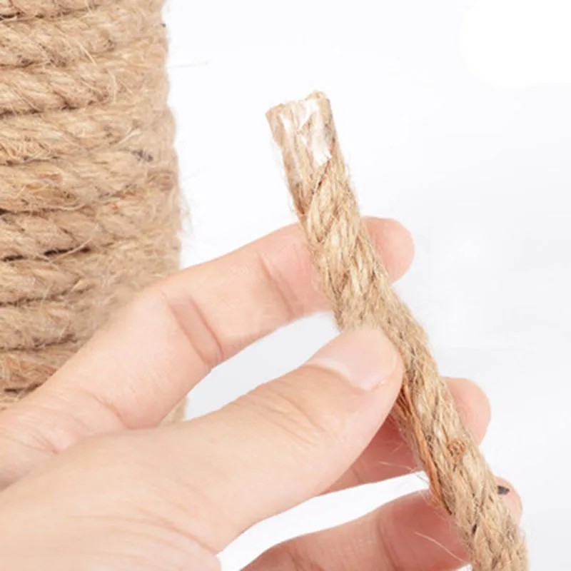 10M Natural Brown Sisal Rope For Cat Climbing Frame DIY Hand-Made Jute Rope Lamp Decoration Rope Binding Hemp Ropes Packaging