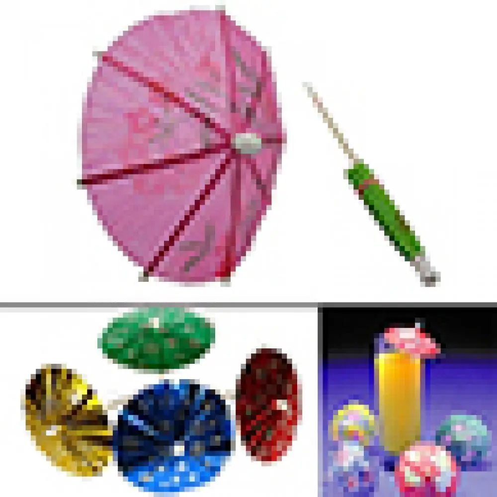 

50Pcs Paper Cocktail Parasols Mini Umbrellas Drinks Picks Wedding Party Sticks