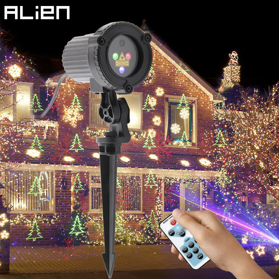 Snowflake Projector Shower Light LED Motion Landscape Lamp Waterproof Christmas 