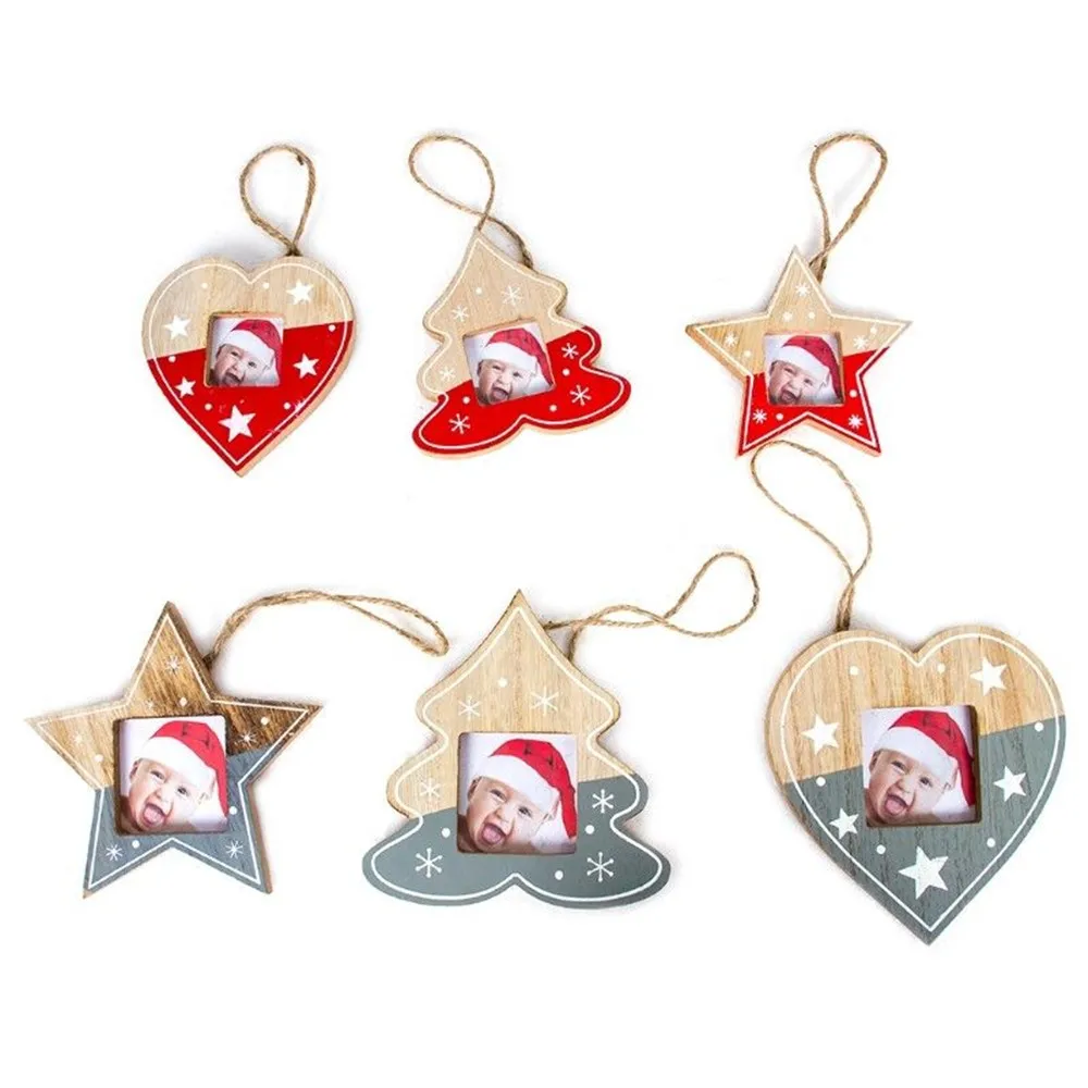

1pcs Romantic Photo Frame Pendant Crafts Christmas Tree Hanging Kids Photo Frame Pendant Home Decor Ornaments Free Shipping