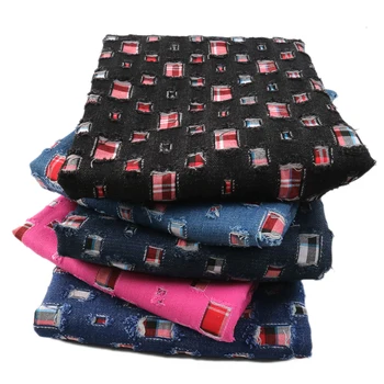 

20*34cm Ripped Hole Denim Reversible Fabric for Tissue Kids Sewing Doll Apparel Sewing Accessories For Tissue Kids Bedding,c9743