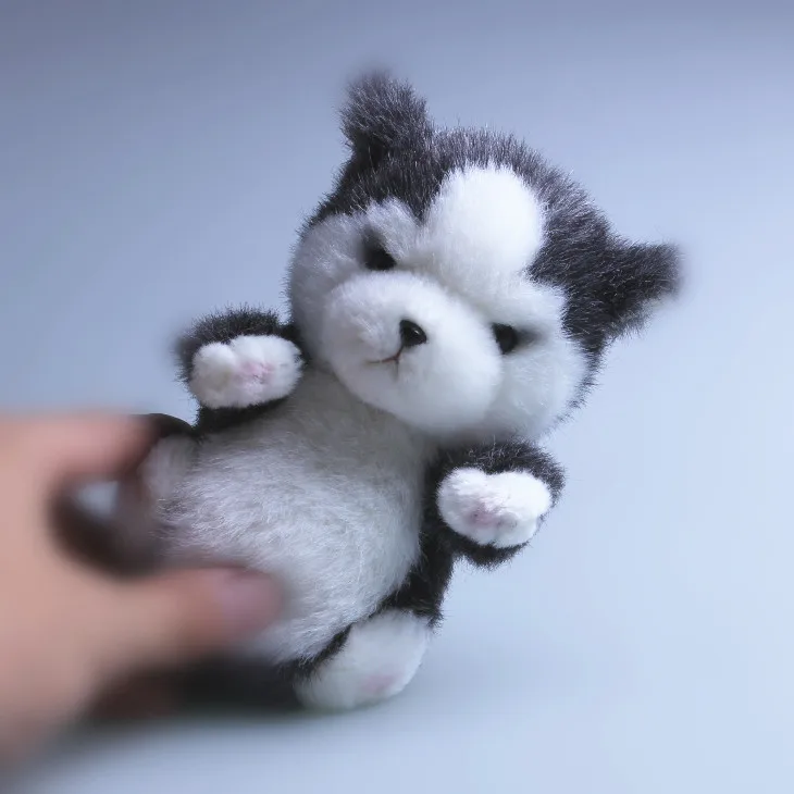 TAKENOKO Япония высокое качество плюшевые игрушки милый Сибирский хаски брелок на День святого Валентина праздник подарок 95028 - Цвет: Серый