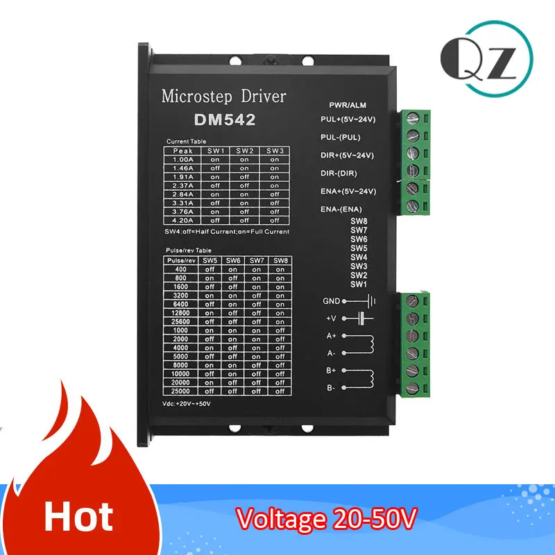 Контроллер шагового двигателя DM542 2-фазный цифровой драйвер макс. 18-48 В