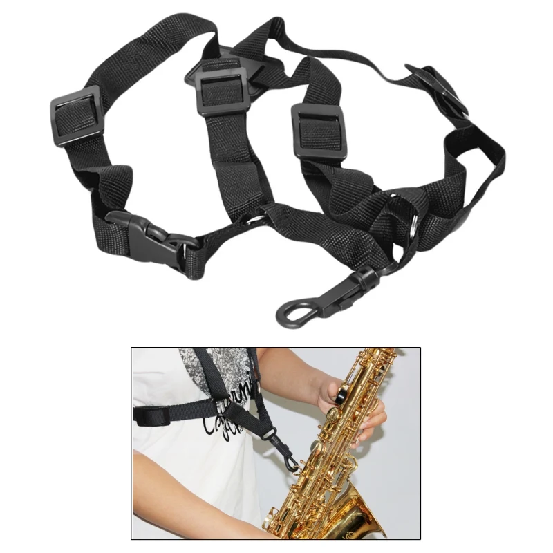 

Saxophone Harness Strap Black Adjustable For Alto / Tenor / Soprano Belt Parts Saxophone Shoulder Strap Accessories