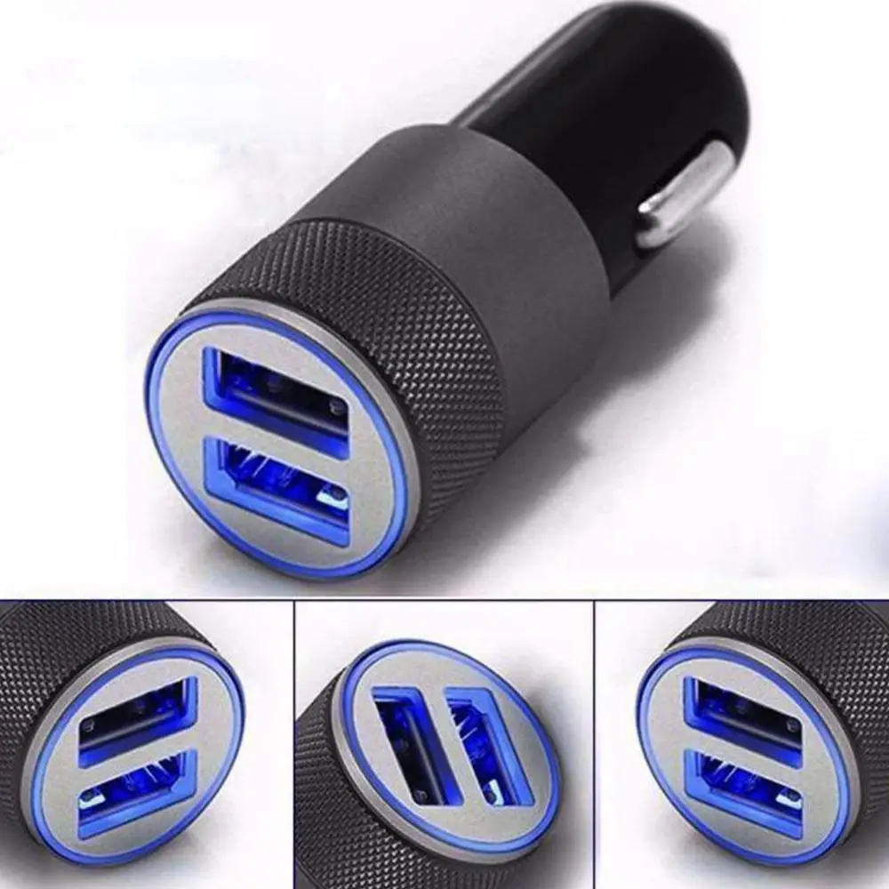 Автомобильное мини зарядное устройство с двумя usb-портами, мини-прикуриватель, usb-разъем, универсальный адаптер для автомобильного прикуривателя