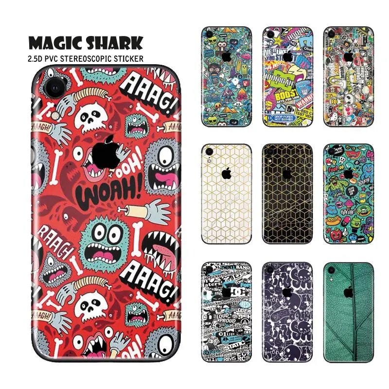 Волшебная Акула стильный череп злой лист граффити стерео не выцветает наклейка