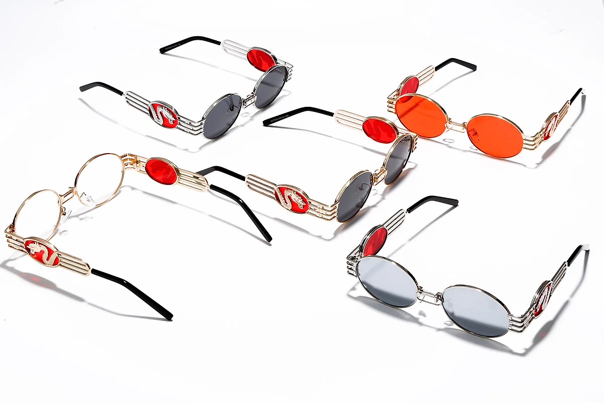 Винтажные мужские солнцезащитные очки в стиле стимпанк женские новые роскошные брендовые металлические черные Серебряные Круглые очки модный дизайн UV400 Gafas de sol