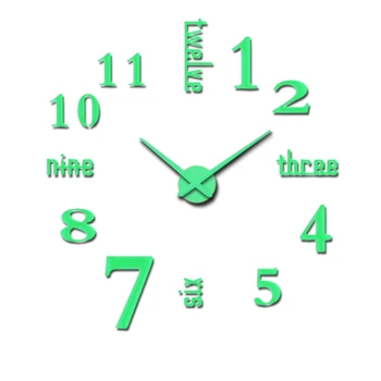 

Luminous DIY Wall Clock in Wall 3D Acrylic Diy Wall Clocks Home Office Decor