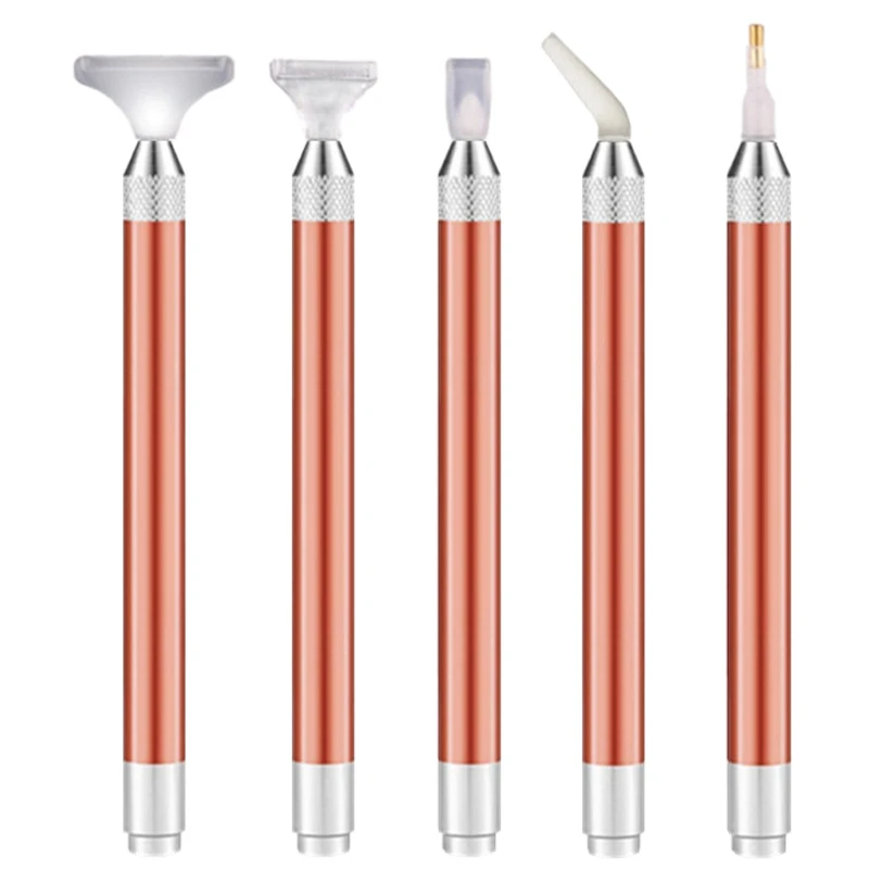 

5 Pieces of Luminous Point Drill Pen Lighting Diamond Point Pen 5D Drawing Diamond Pen Cross Drill Pen Tool