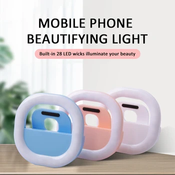 

28 LED Selfie Light Phone Flash Light Led Camera Clip-On Selfie Ring Light Three Gear Fill Lighting Selfie Lamp For Mobile Phone