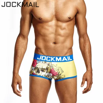 

JOCKMAIL Brand Digitally printed SKULL Mens Underwear boxers Trunks Sexy calzoncillos hombre cueca boxer gay Underwear panties