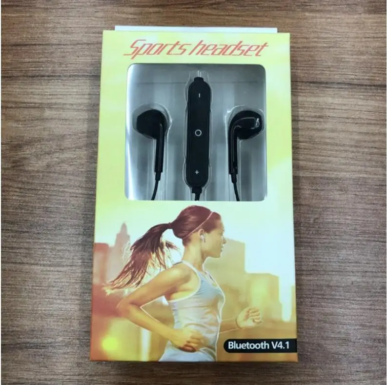 BLACK WITH GIFTBOX S6 наушники Bluetooth наушники для телефона для iPhone Xiaomi все интеллектуальные телефоны шейные спортивные наушники Auriculare CSR Bluetooth - Цвет: BLACK WITH GIFTBOX