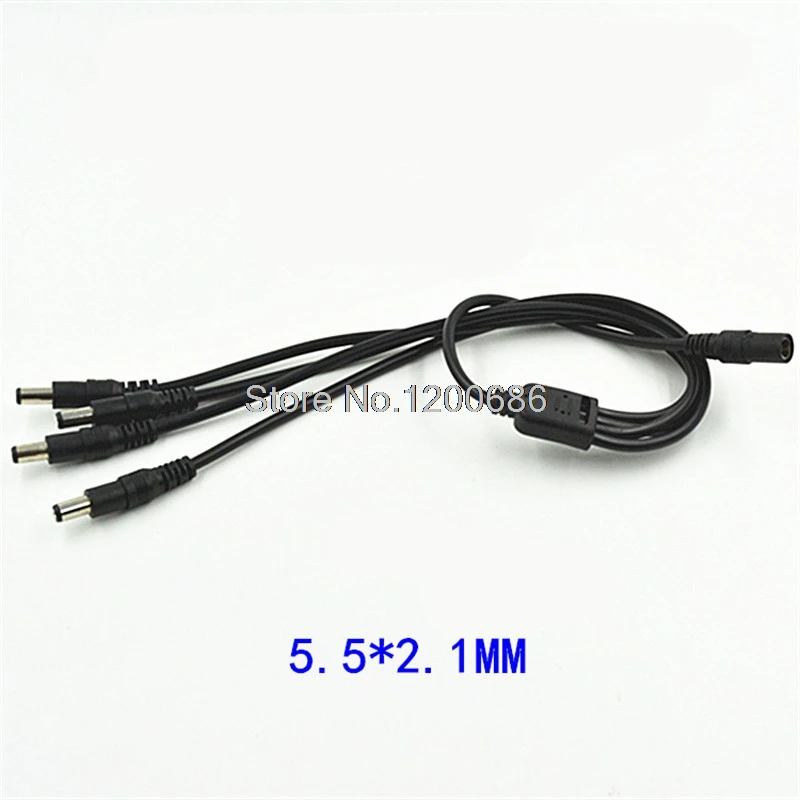 

26awg 1 to 4 Way DC Power Splitter Cable 40CM for CCTV Cameras DVR NVR LED Light Strip Barrel Plug 5.5*2.1mm