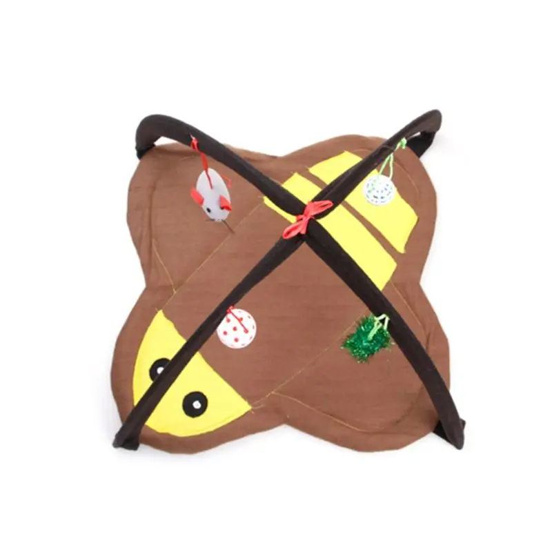 Игровой коврик для кошек, палатка для кошек, центр деятельности с подвесными игрушками для кошек, мячи для мышей T8WE