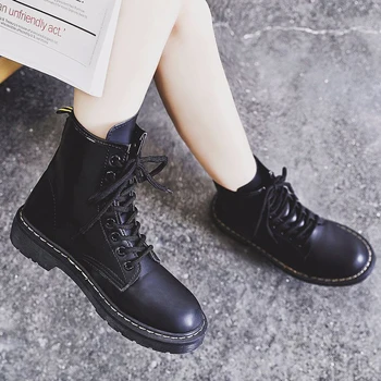 

Snow Boots For Woman Botas mujer Genuine leather Women Martin Boot Fashion Winter Warm Shoes Female Motorcycle Ankle