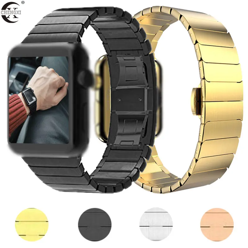 Stainless Steel Strap for Apple Watch 5 4 3 2 1 Band 42mm 38mm Metal Watchband Bracelet iWatch Series 40mm 44mm | Наручные часы