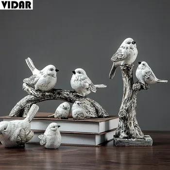 

VIDAR American Bird Decoration Modern Home Living Room Partition Porch Decoration Simulation Branch Bird Crafts