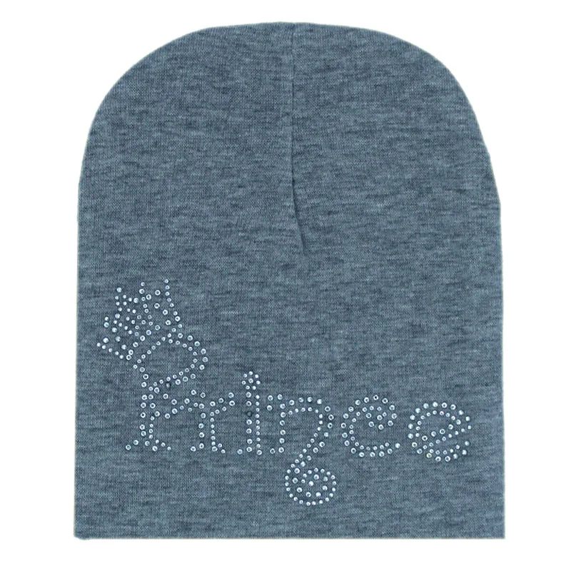 Baby boy and girl hat Autumn winter princess prince diamond Baby girl Hat Boy Cap Kids cotton Beanie bonnet cap Skullies Beanies