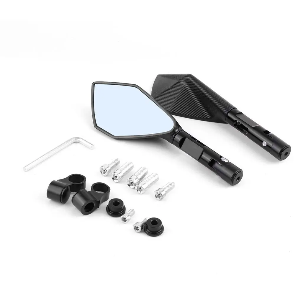 

2pcs 10mm CNC Machined Motorcycle Rearview Side Triangle Spear Shape Mirrors Street Sports Bike FOR Chopper Ruiser