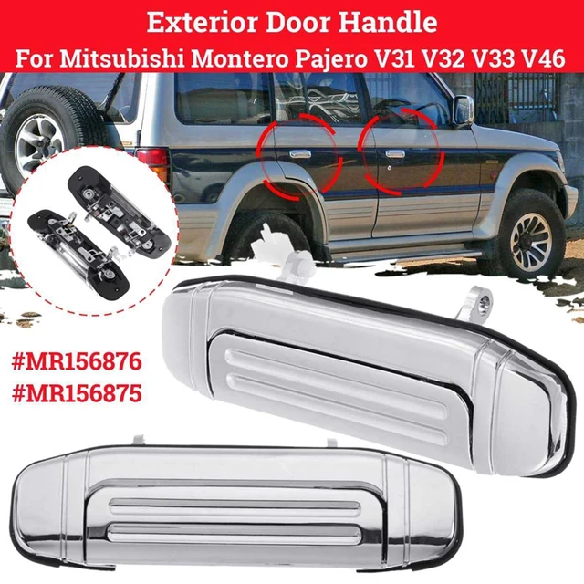 Pair Rear Outer Door Handle Chrome For Mitsubishi Pajero Montero V32