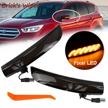 2 قطعة ديناميكية الوامض مصباح إشارة الانعطاف LED المتدفقة أضواء مرآة الرؤية الخلفية الجانب ماركر مؤشر لفورد كوغا الهروب Ecosport