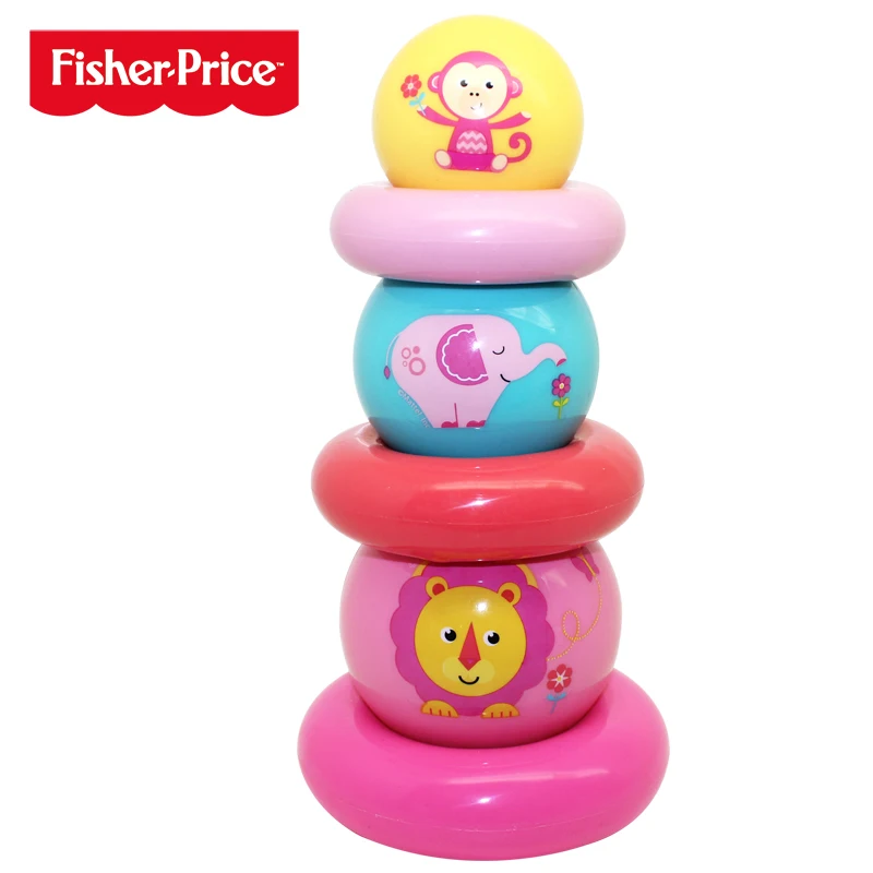 Fisher-Price детские игрушечные мячи тренировочный мяч штабелирование мяч наконечник надувной мяч ручной мячик пинч мяч детский мяч для обучения детей