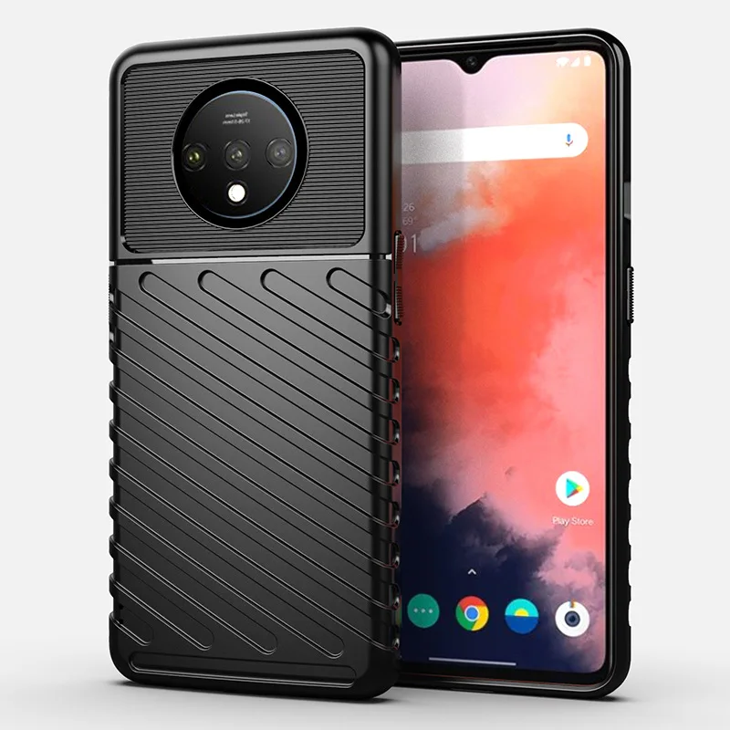 Для Oneplus 7 T Чехол 7 T Pro чехол TPU для Oneplus7t 7tpro задняя крышка Coque One Plus 7 T противоударный 1+ 7t MOFi противоударный полный край - Цвет: Black