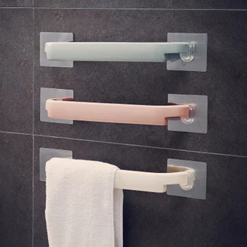 

Creative Versatility Punch-Free Bathroom Towel Rack Kitchen Self-adhesive Towel Bar Wall-Mounted Rack Space-saving