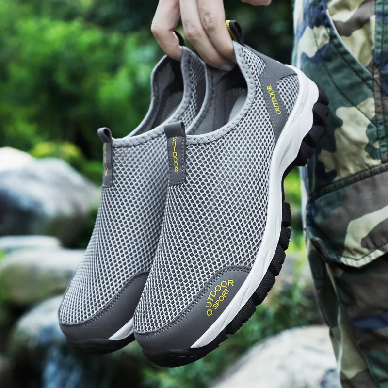 

Summer New Style Mesh Shoes Large Size Men Punched Sheet Shoes Outdoor Anti-slip MEN'S Casual Shoes Shoes Hiking Mountain Climbi