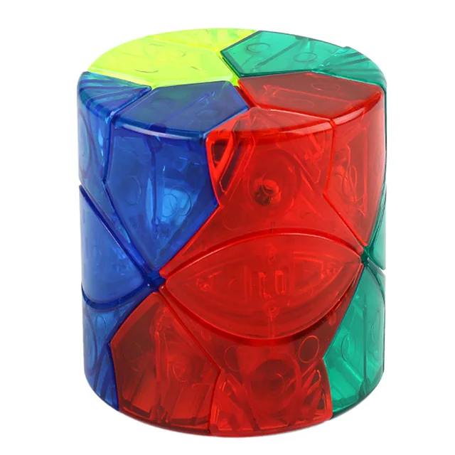 Transparent Colorful Новое поступление MF8845 Mofang Jiaoshi Redi цилиндрический тип волшебный куб головоломка куб умные игрушки-красочные - Цвет: Transparent Colorful