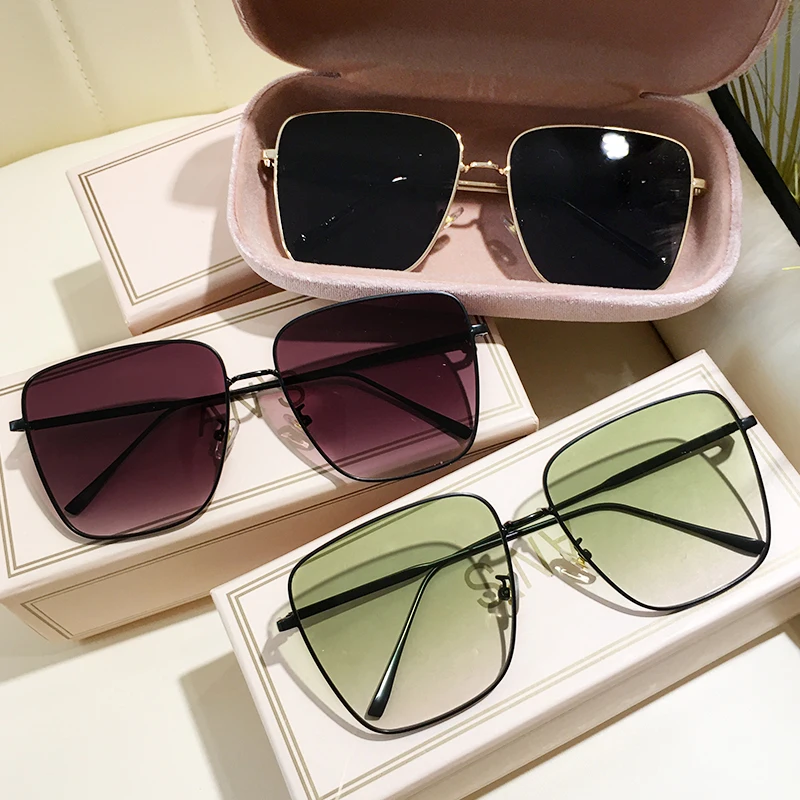 Oversized Green Vintage Sunglasses for Women