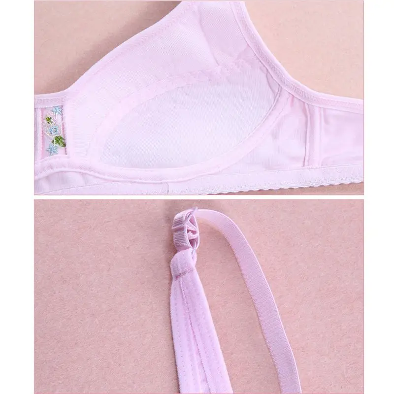 Young Teenager Girls Cotton Embroidered Breathable Training Bra Teen Girl Underwear Small Bra Teenage Tops Clothes