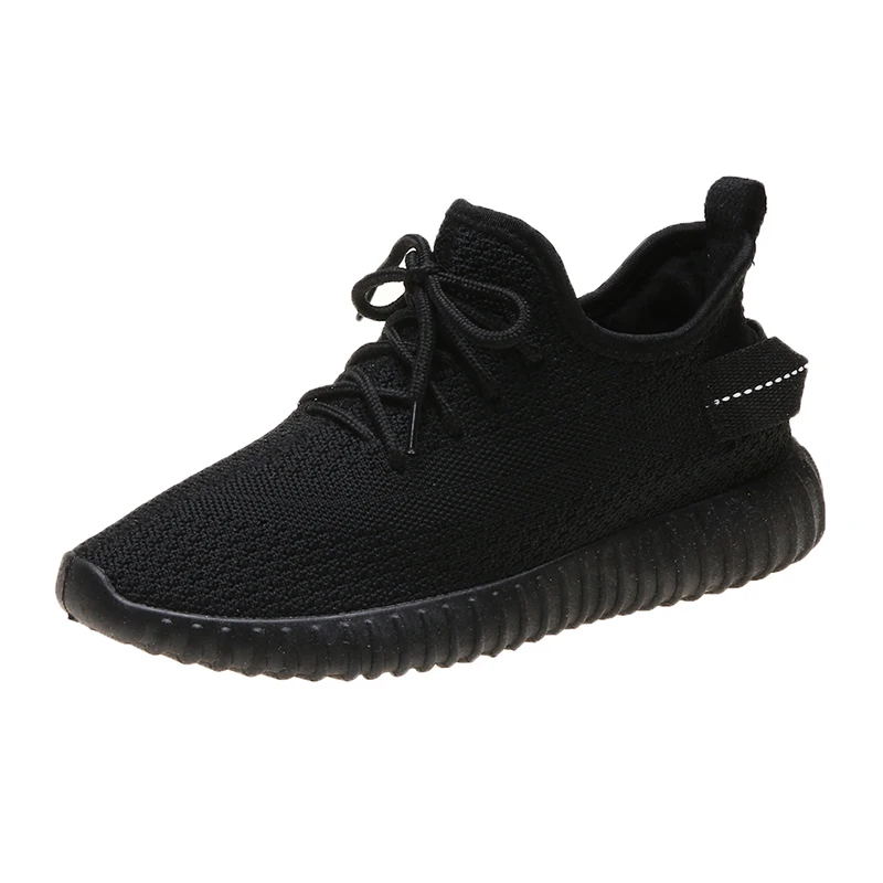 Черный Женская прогулочная обувь Kanye 350 кроссовки для спорта на открытом воздухе Роскошные Дизайнерские кроссовки для девушек - Цвет: Черный