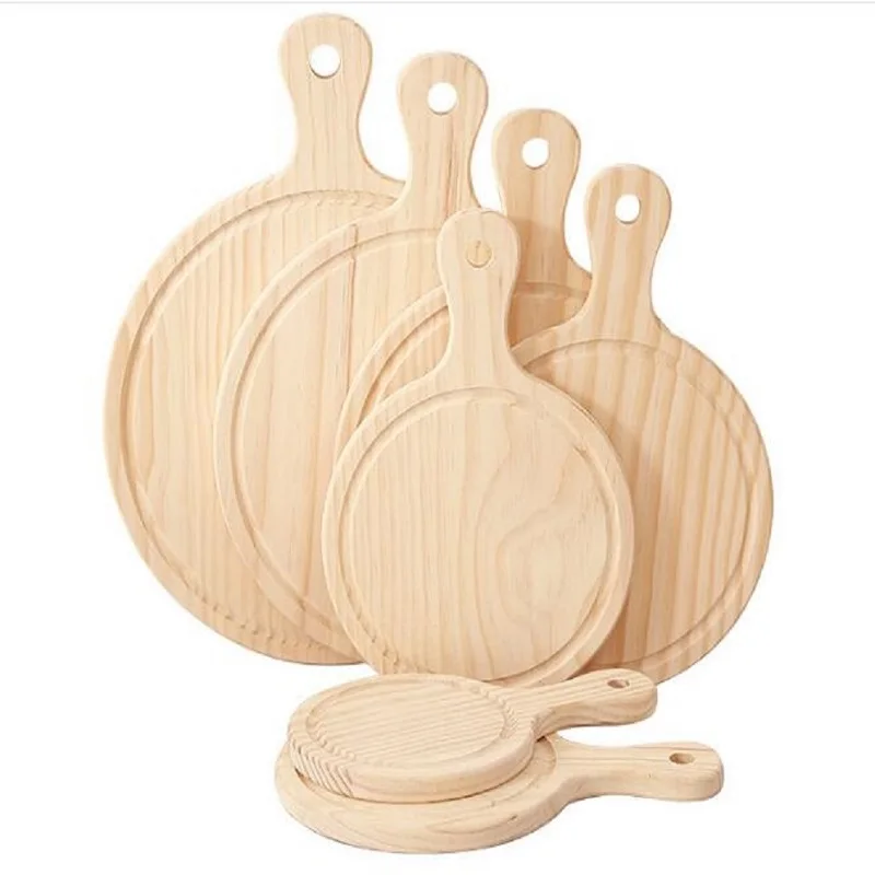 Pine Wood Pizza Plate 11inch (28cm) 12inch (30cm) 13inch (33cm) Natural Color Pizza Tray Wooden Board