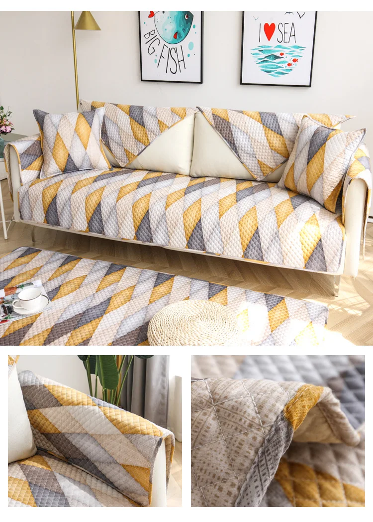 Американский геометрический полосатый чехол для дивана, хлопок, Нескользящие Чехлы для дивана, полотенец, стульев, коврики для гостиной/гостиной, l-образные