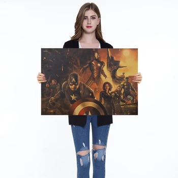 

Vintage Kraft Paper Poster Classic Movie Hero Character Poster Series Nostalgic Home Decoration Wall Sticker 50.5x35cm