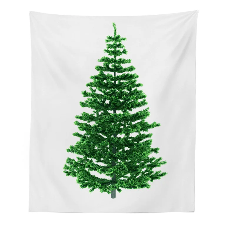 

Christmas Tree Tapestry Green Printing Beach Blanket Home Wall Decoration Living Room Cartoon Wall Hanging for Christmas Party