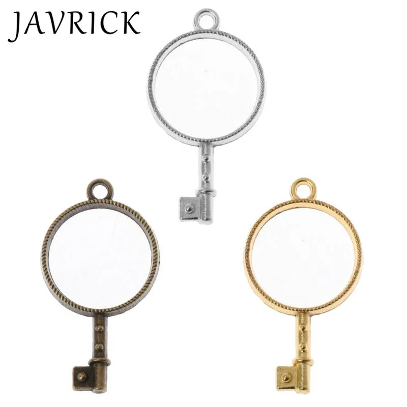 

5Pcs Round Key Pendant UV Resin Frame Open Bezel Setting Resin Jewelry Making